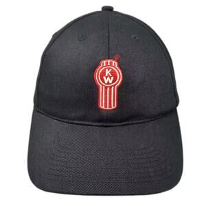 Kenworth Baseball Cap Black Red One Size Adjustable Embroidered Logo Hat OSFM